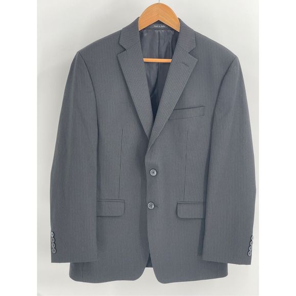 Calvin Klein Blazer Suit Jacket‎ Men's Size 38 S Black Pinstriped